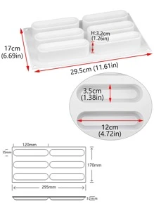 1pc Silicone Rectangular Cake Mold - 白色 - 查看 2