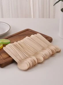 100入組一次性木頭湯匙,16cm - L - 查看 1