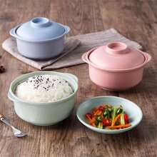 1pc Creative Anti-fall Instant Noodle Bowl With Lid, Tableware For Soup - Green - View 3