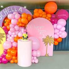 126 pièces de ballons en latex métalliques rose vif, orange et or. Kit de guirlande et d'arche pour la Saint-Valentin, la remise des diplômes, l'anniversaire, le mariage, l'anniversaire, les célébrations, la décoration de fête, Noël