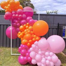 126 pièces de ballons en latex métalliques rose vif, orange et or. Kit de guirlande et d'arche pour la Saint-Valentin, la remise des diplômes, l'anniversaire, le mariage, l'anniversaire, les célébrations, la décoration de fête, Noël