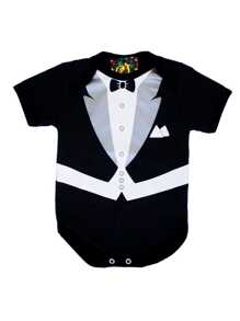 Baby Boys Bodysuits - Đen và trắng - Xem 2