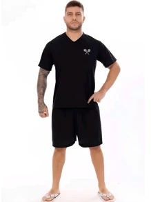 Men Loungewear Sets - 黑色 - 查看 1