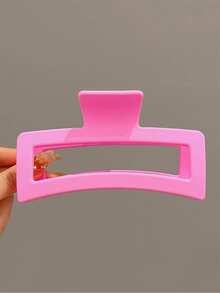 4入組女裝方形純色時尚休閒日常髮夾 - 彩色 - 查看 4