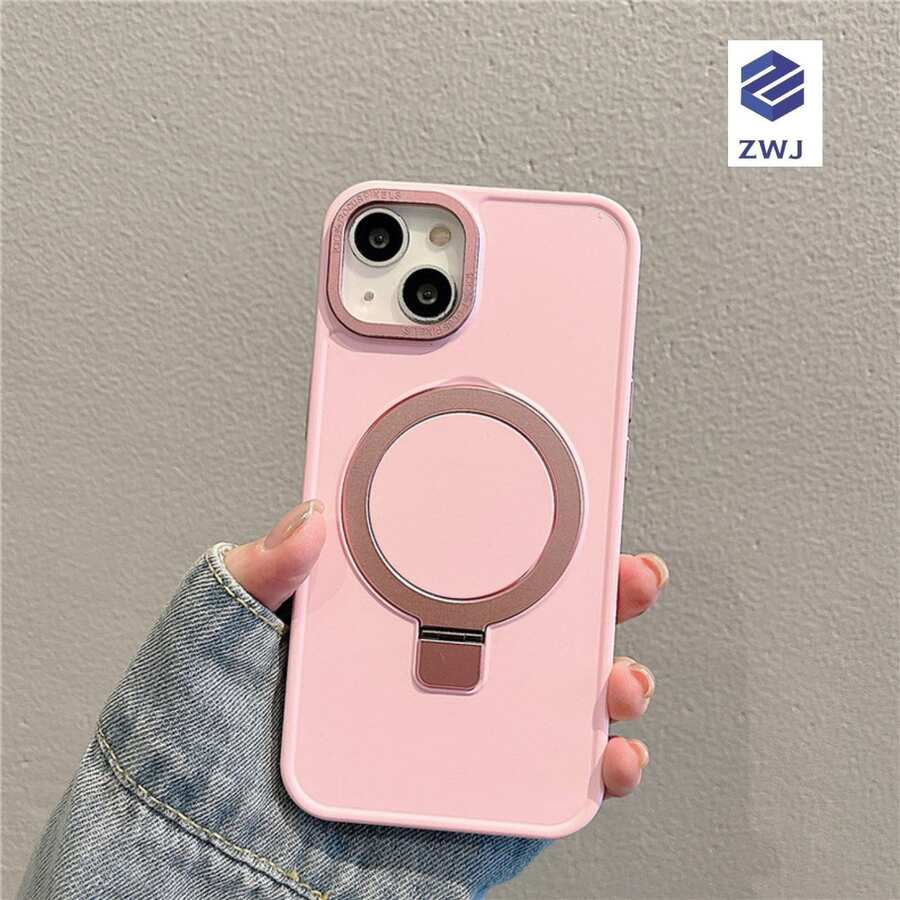 funda para celular cargador magnético con anillo - Rosa - Ver 1