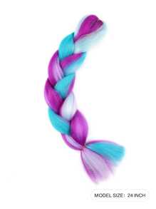 شعر تضفير الضخمة أومبري 4 ألوان شعر تضفير خليط من الشعر الاصطناعي كانيكالون 1قطعة امتدادات ألوان قوس (وردي/أرجواني/أخضر/سماوي فاتح) باروكة