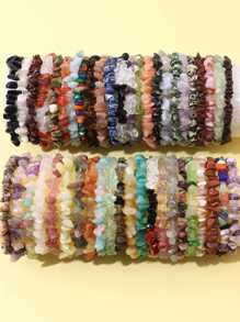 5pcs Random colored crushed stone bracelet - Multicolor - View 1
