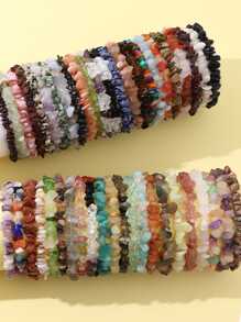 5pcs Random colored crushed stone bracelet - Multicolor - View 2