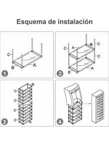 Zapatera Closet Organizador De Zapatos 9 Niveles 27 Pares - Café integral - Ver 3