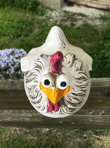 1pc Chicken Shaped Garden Ornament - White - View 7