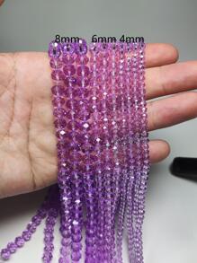 1 String Of Light Purple Glass Beads/Holiday Beads/Austrian Crystal Style Glass Beads/Glass Round Beads/Glass Faceted Beads/Glass Spacer Beads, Suitable For Earrings/Bracelets/Anklets/Necklaces Jewelry Making/Christmas Tree Decoration/Holiday Decoration/Wedding Decoration/Window Decoration - Lilac Purple - View 5