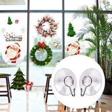 10入組透明pvc材質真空吸盤掛鉤,無痕浴室廚房塑料玻璃架