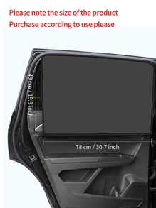 1pc Car Backseat Magnetic Black Rubber Light Proof Curtain - Black - View 2