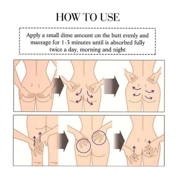 拉提臀部霜,臀部護理美容霜 - 白色 - 查看 2