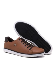 Sapatênis Casual Masculino Confort StarFox Ajuste Elástico - Caramelo - Visão 3