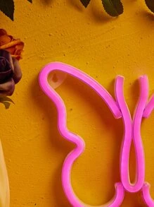 1入組蝴蝶形狀led霓虹燈牆燈,可用usb +3 * 1.5v Aa電池電源供電,適用於臥室婚禮派對家庭裝飾燈 - 粉色 - 查看 4