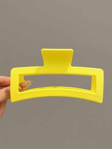 4入組女裝方形純色時尚休閒日常髮夾 - 彩色 - 查看 3