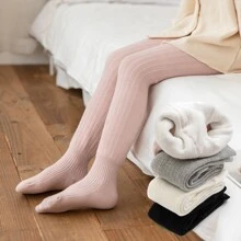 冬季儿童加厚保暖紧身裤，幼儿婴儿袜子，女童婴儿保暖紧身裤 - 粉色 - 查看 3