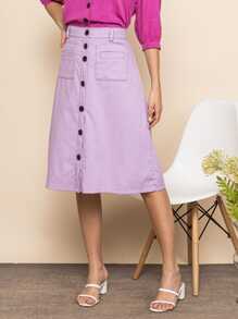 Women Skirts - 紫丁香色 - 查看 3