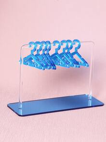 Acrylic Hanging Earring Organizer, Clothing Hanger Style Earring Storage Display Stand - Blue - View 1