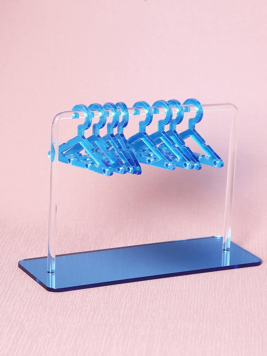Acrylic Hanging Earring Organizer, Clothing Hanger Style Earring Storage Display Stand - Blue - View 1