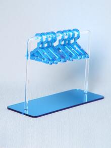 Acrylic Hanging Earring Organizer, Clothing Hanger Style Earring Storage Display Stand - Blue - View 3