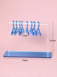 Acrylic Hanging Earring Organizer, Clothing Hanger Style Earring Storage Display Stand - Blue - View 5