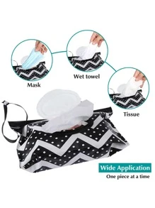 Hộp đựng khăn lau trẻ em , Hộp đựng khăn lau di động có thể nạp lại , Hộp đựng khăn lau trẻ em , Hộp đựng khăn lau , Túi đựng khăn lau ướt du lịch có thể tái sử dụng Trang trí mùa thu - màu đen - Xem 2