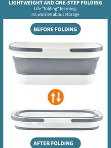 1 Miếng Gấp lại Đồ lau nhà Gầu múc Giỏ giặt Với Bánh xe Gấp lại Nước lòng chảo Vật dụng trong nhà Mặt hàng Đối với Rửa Câu cá  Cắm trại lòng chảo - Xám - Xem 9