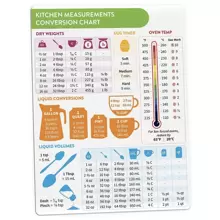 1 Pack Kitchen Conversion Chart Magnet - Imperial & Metric to Standard Conversion Chart Decor Cooking Measurements for Food - Measuring Weight, Liquid, Temperature - Recipe Baking Tools Cookbook Accessories - White - View 1