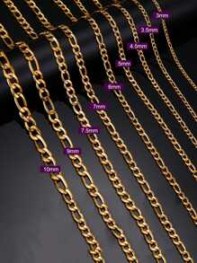1pc Men's Stainless Steel Figaro Chain Necklace, Punk Style Long & Thick Chain, Versatile & Simple, Couple's Jewelry Gift
