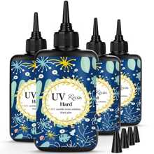 1套400克/500克UV树脂，硬质透明，紫外线固化环氧树脂套装，预混树脂，UV透明活性胶水，适用于珠宝制作，快速固化 - 100g*4瓶 - 查看 2