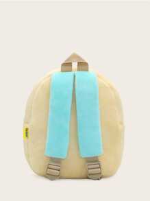 1 件装幼儿男孩/女孩卡通叉车毛绒背包，适合所有季节日常休闲使用 - 米色 - 查看 7