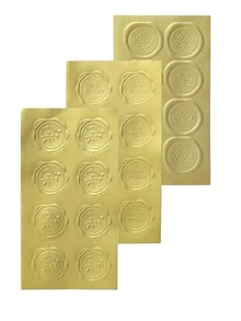 40pcs Gold Foil Embossed Stickers With 3d Texture & Heart Shape For Card Making & Decoration - Yellow - View 6