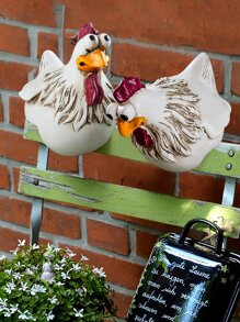 1pc Chicken Shaped Garden Ornament - White - View 2