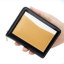 女式短錢包拉鍊按扣錢包包帶信用卡口袋時尚復古女零錢包錢袋迷你錢包錢包