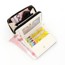 女式短錢包拉鍊按扣錢包包帶信用卡口袋時尚復古女零錢包錢袋迷你錢包錢包