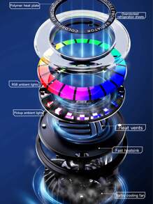 1pc Phone Cooler, Tablet Cooler, Magnetic Phone Cooler, Cell Phone Cooling Fan Portable Phone Radiator, Semiconductor Mobile Radiator, For Smartphone/Tablet/IPad - Black - View 5