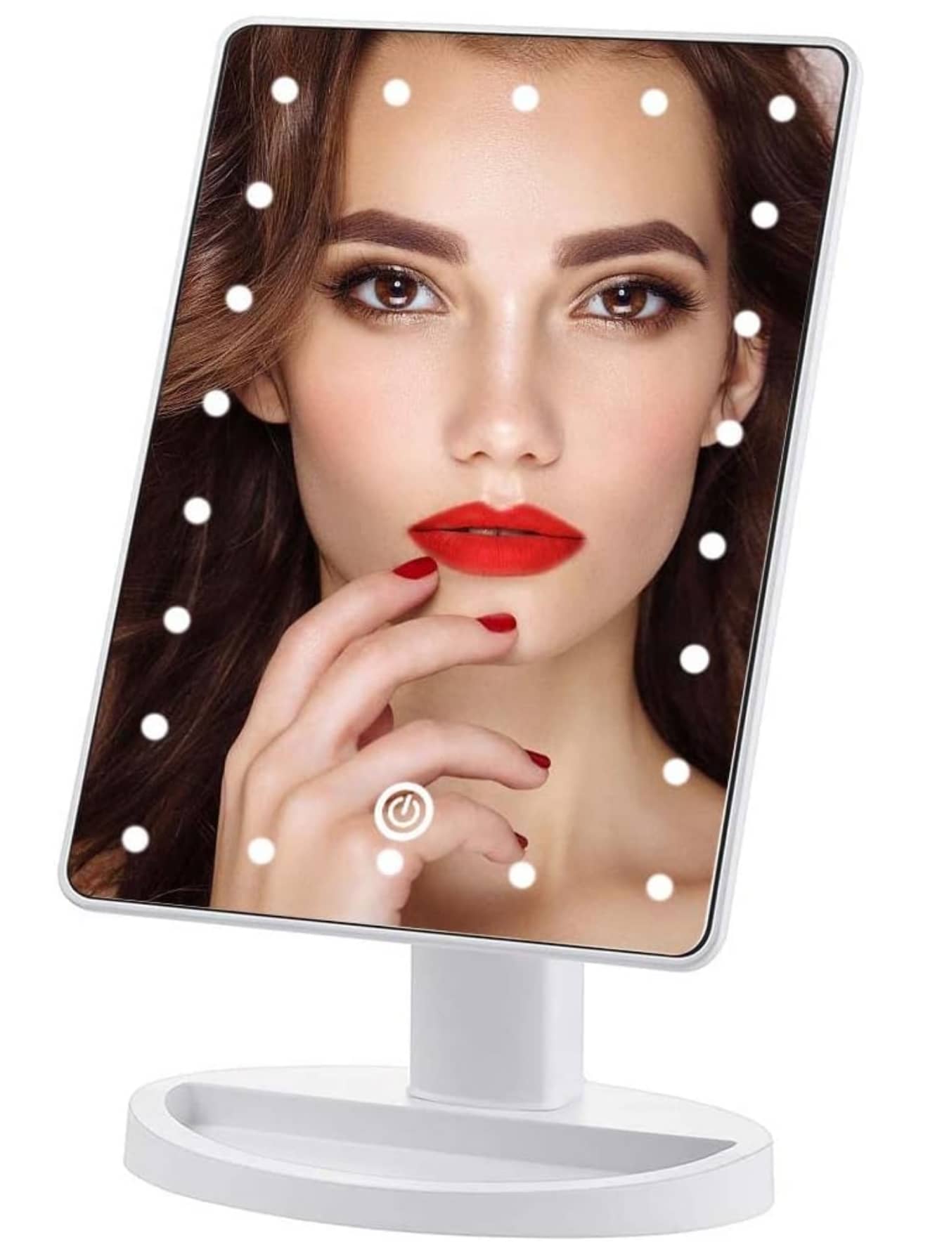 Espejo luz led Maquillaje de Alta definición con 22 Luces Ajustables, para maquillar con Luces e Intensidad Adaptable,conexión USB - Unitalla - Ver 1