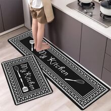 Juego de 2 alfombras de piso de cocina, alfombra de cruce, alfombra de puerta, plegable, rectángulo largo, tamaño 1: 40*60cm+40*120cm, tamaño 2: 50*80cm alfombra de puerta, tamaño 3: 60*90cm alfombra de entrada, decoración para habitación