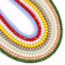 3-8mm Xanh Ngọc bích Hạt Bằng phẳng Tròn Hạt lỏng lẻo Phù hợp NỮ Làm đồ trang sức DIY Vòng tay Dây chuyền Chất liệu Quân nhu - Màu xanh lam - Xem 7