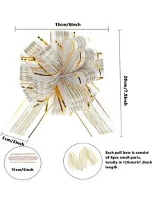 12pcs Gift Wrapping Bowknot, Multicolor Ribbon Bowknot Gift Wrapping Bow For Gift Basket, Wedding, Christmas Decoration, Gift Packing, Christmas - White - View 2