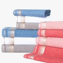 Bath Towels - 藍色和灰色 - 查看 2