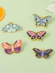 5 Piezas Insignias De Esmalte Con Diseño De Bruja Y Mariposa Personalizadas, Broches De Polillas Con Fases De La Luna, Broches De Solapa Y Parches, Joyería Punk Gótica E Insectos, Regalo Para Amigos - Multicolor - Ver 10