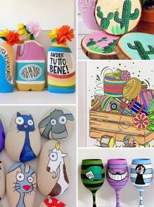 1支金色亞克力油漆筆,防水,不透明,可洗,水彩筆,適用於藝術繪畫,著色書,diy項目 - 金色 - 查看 2