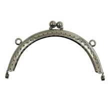 5pcs 10.5cm Double-ear Semi-circle Embossed Metal Frame, Creative Teardrop Handle Clasp, Classic Coin Purse Metal Frame - Multicolor - View 7