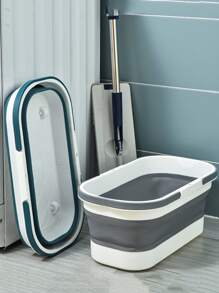 1 Miếng Gấp lại Đồ lau nhà Gầu múc Giỏ giặt Với Bánh xe Gấp lại Nước lòng chảo Vật dụng trong nhà Mặt hàng Đối với Rửa Câu cá  Cắm trại lòng chảo - Xám - Xem 2