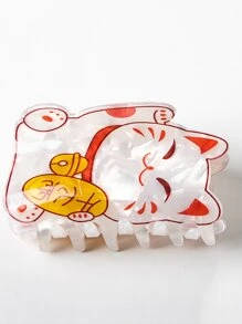 1入日式可愛招財貓造型女士髮夾 - 彩色 - 查看 1