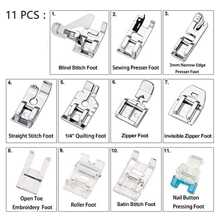 11Pcs Sewing Machine Presser Foot Kit Household Snap On Sewing Machine Foot For Low Shank Sewing Machine DIY Sewing Accessories - Multicolor - View 3