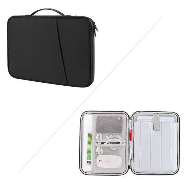 1pc Black Laptop Bag Tablet Protective Case Shell Handheld Storage Bag For Office Supplies